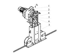 Рама УНС 1-15.00.000 вертикального типа в сборе с приводом УНС 1- 15.04.000 прямого типа
